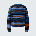 OUI Gradient Wool Jumper in Dark Blue Camel
