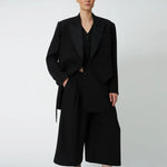 STELLA NOVA Tuxedo Cropped Blazer in Black