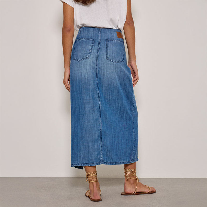 FIVE Juliana Jupe Skirt in Medium Blue