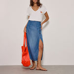 FIVE Juliana Jupe Skirt in Medium Blue