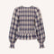 BY-BAR Yena Frill Hem Blouse in Tokyo Check