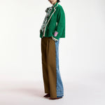 ESSENTIEL ANTWERP Kugar Contrast Trim Cardigan in Green