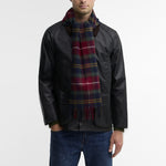 BARBOUR Wool Cashmere Tartan Scarf in Winterberry Tartan