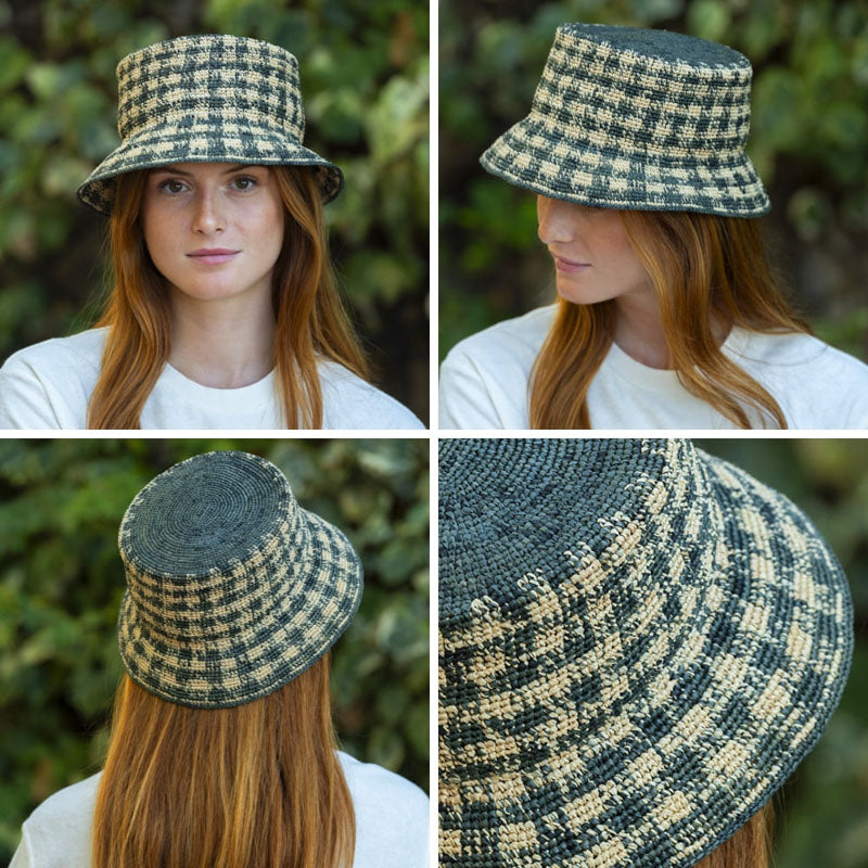 TRAVAUX EN COURS Bob Raffia Hat in Army