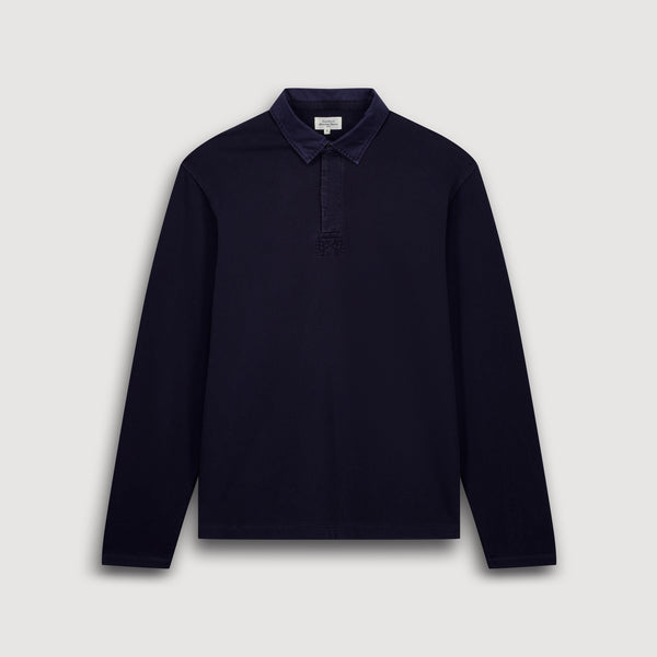 HARTFORD Light Fleece Rugby Shirt in Marine Blue