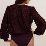 AUBADE Les Body Long Sleeve Bodysuit in Supreme Burgundy