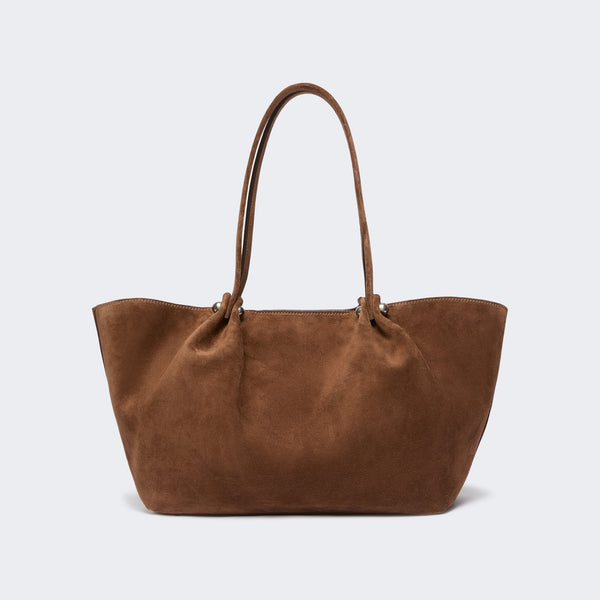 WEEKEND MAX MARA WKAPesi Calfskin Suede Tote Bag in Chocolate