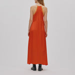 RABENS SALONER Chefira Contrast Lace Camisol Dress in Deep Mandarin