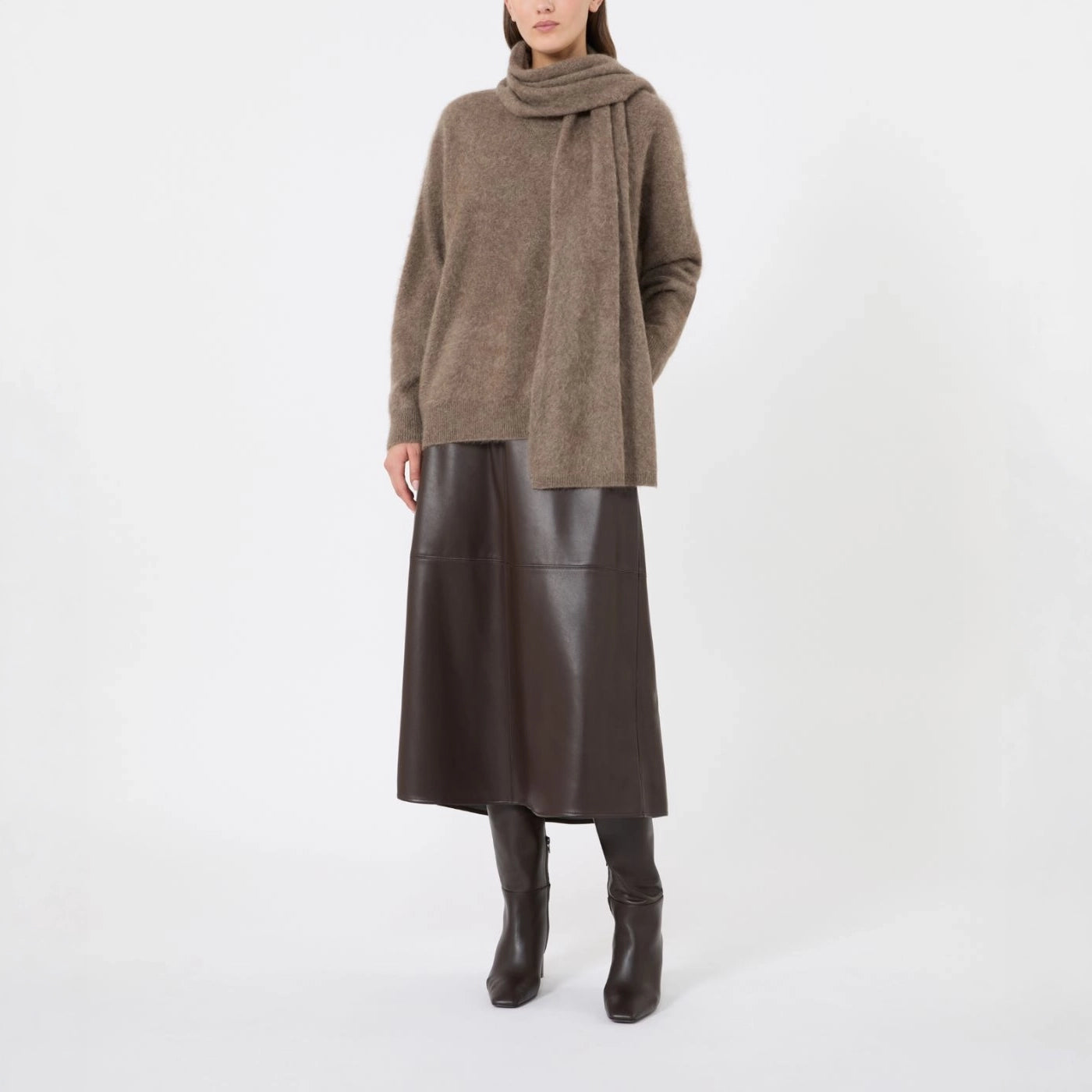 S MAX MARA SMMNordica Flared Midi Skirt in Brown
