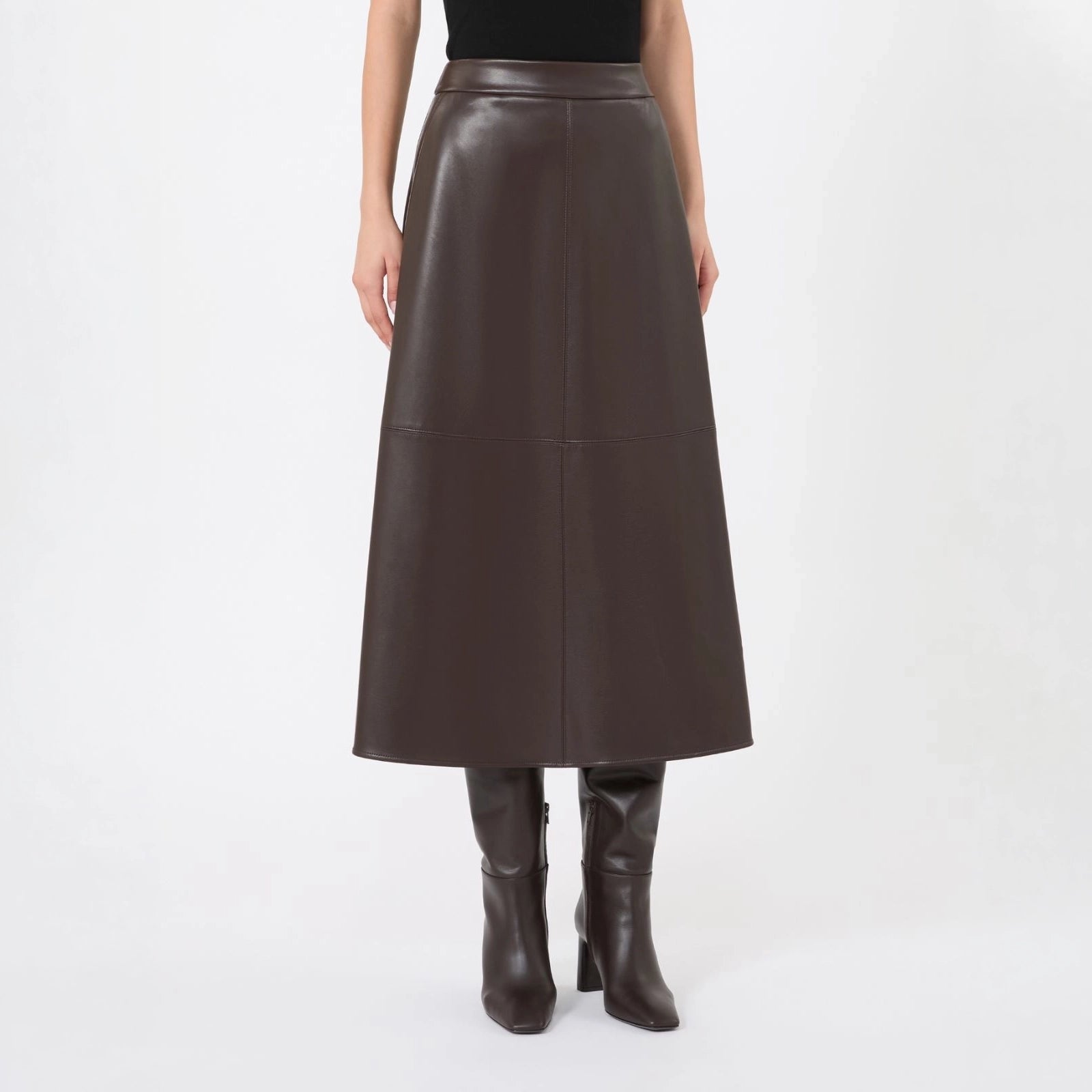 S MAX MARA SMMNordica Flared Midi Skirt in Brown