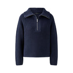 OUI Quarter Zip Jumper in Dark Blue