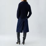 OUI Quarter Zip Jumper in Dark Blue