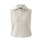 OUI Cotton Slipover with Sporty Troyer Collar in Off White