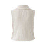 OUI Cotton Slipover with Sporty Troyer Collar in Off White
