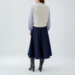 OUI Cotton Slipover with Sporty Troyer Collar in Off White
