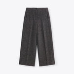 ROSSO35 Tweed Ankle Length Trousers in Dark Grey