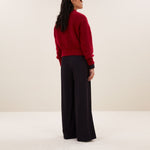 BY-BAR Benji Wide Stripe Long Trousers in Wine
