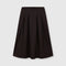 BEATRIZ FUREST College Pleated Wool Midi Skirt in Dark Brown