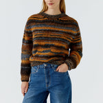 OUI Wool and Alpaca Mix Graded Jumper in Dark Brown/Camel