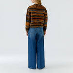 OUI Wool and Alpaca Mix Graded Jumper in Dark Brown/Camel