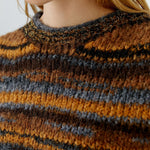 OUI Wool and Alpaca Mix Graded Jumper in Dark Brown/Camel