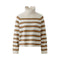 OUI Funnel Neck Stripe Jumper in Light Camel/Camel