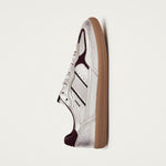 ALOHAS Tb.490 Grain Shimmer Leather Sneakers in Silver/Burgundy