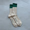 IVY ELLIS The Nikanor Men's Crew Length Socks in Cream/Green