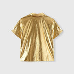 BEATRIZ FUREST Rebeca Short Sleeve Shirt in Gold