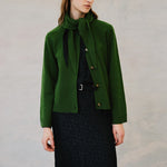 BAUM UND PFERDGARTEN Clarine Cardigan with Scarf in Herb Garden Green