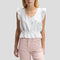 LEE Ruffle Sleeve Shirt in Bright White