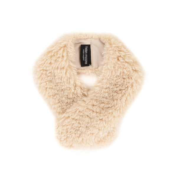 HELEN MOORE Faux Sheepskin Vintage Collar in Cream