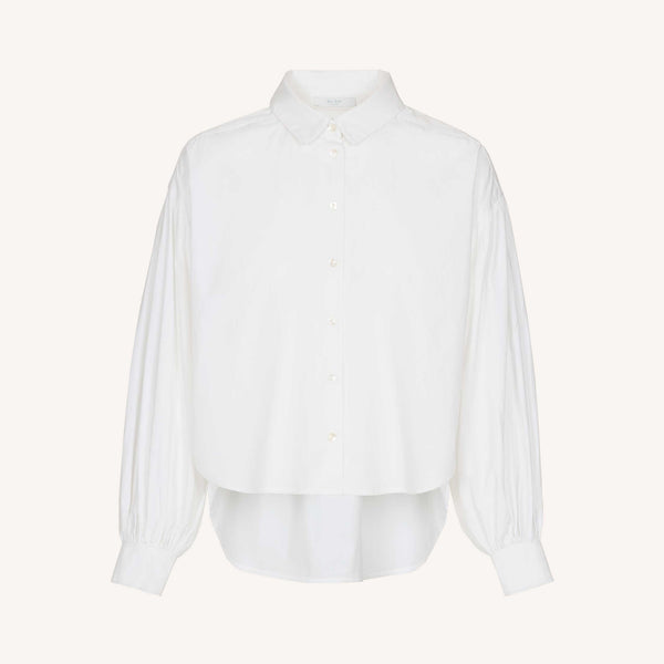 BY-BAR Sarah Short Cotton Blouse in White