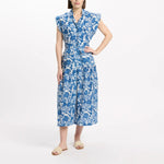 MISS JUNE Tilda Sleeveless Mid Length Dress in Blue