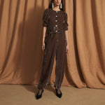SOPHIE + LUCIE Farol Velvet Puff Sleeve Jacket in Taupe