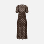 BAUM UND PFERDGARTEN Alara Fitted Maxi Dress in Coffee Bean Dots