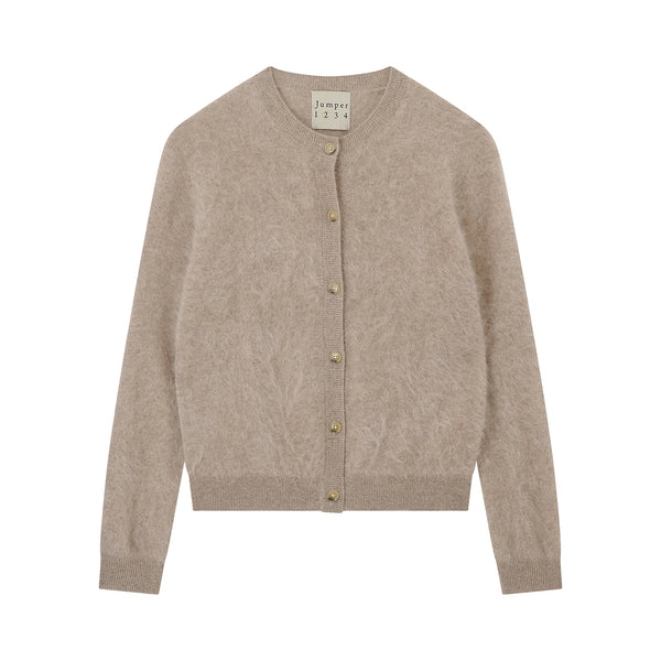 JUMPER 1234 Brushed Cashmere Cardigan in Sand Dollar