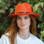TRAVAUX EN COURS Borsalino Hat in Orange