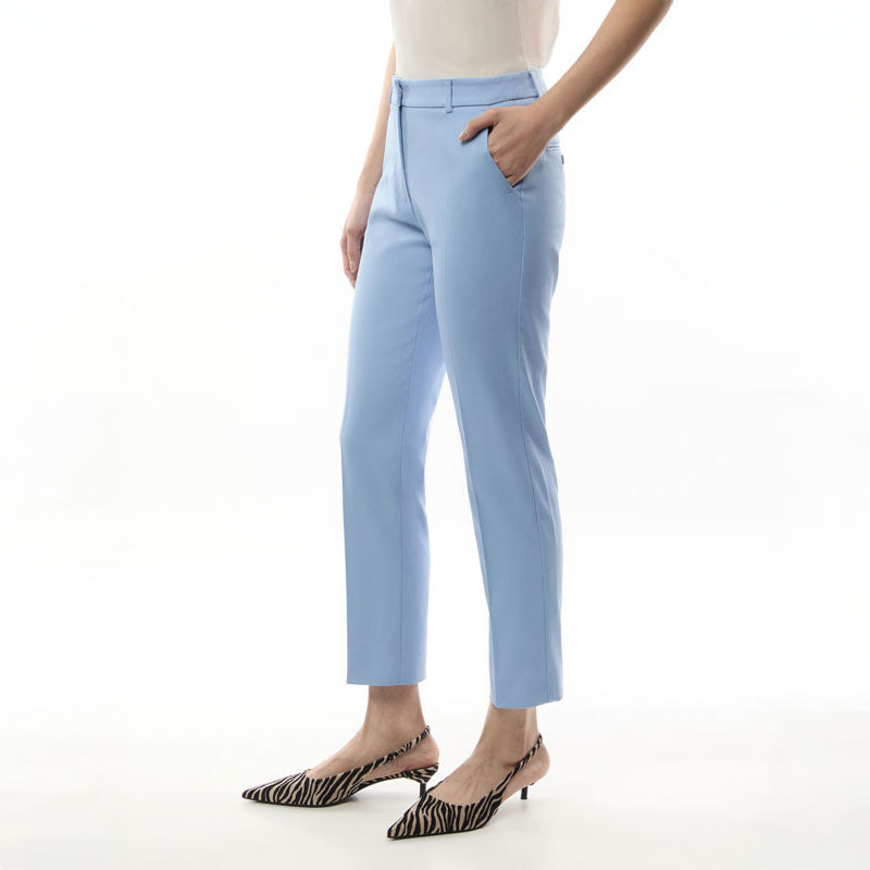 WEEKEND MAX MARA Vite Slim Leg Trousers in Light Blue