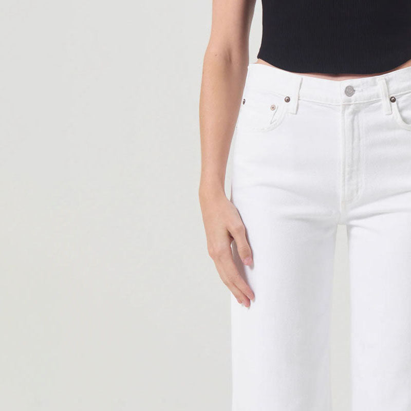 AGOLDE Harper Cropped Jeans in Sour Cream