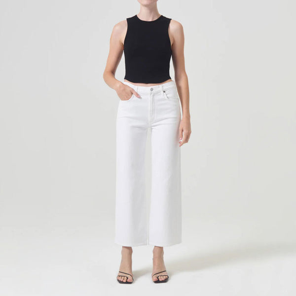 AGOLDE Harper Cropped Jeans in Sour Cream