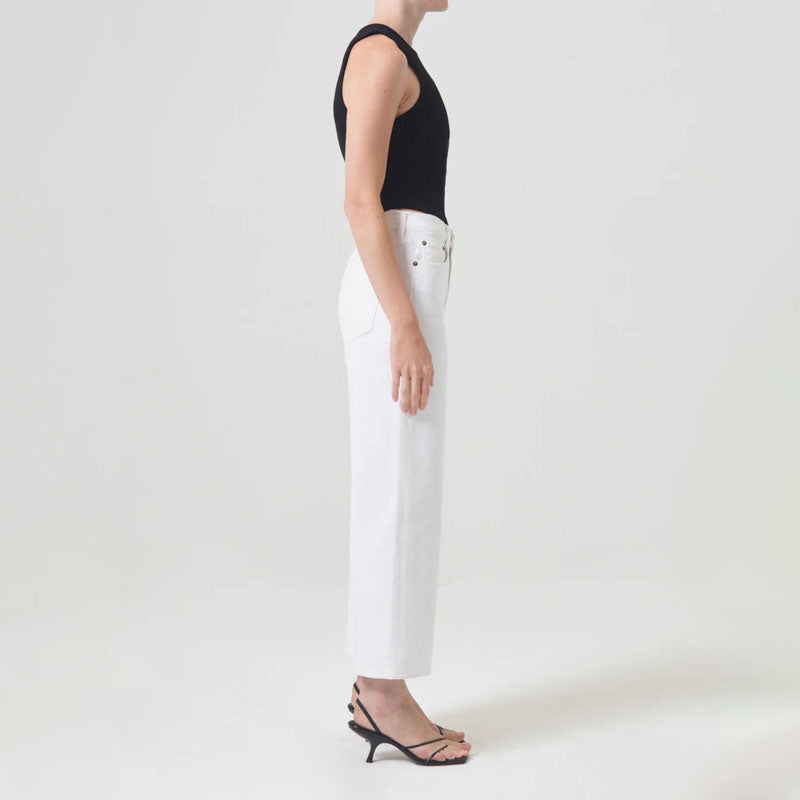 AGOLDE Harper Cropped Jeans in Sour Cream