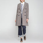 VILAGALLO Double Breasted Coat  in Houndstooth