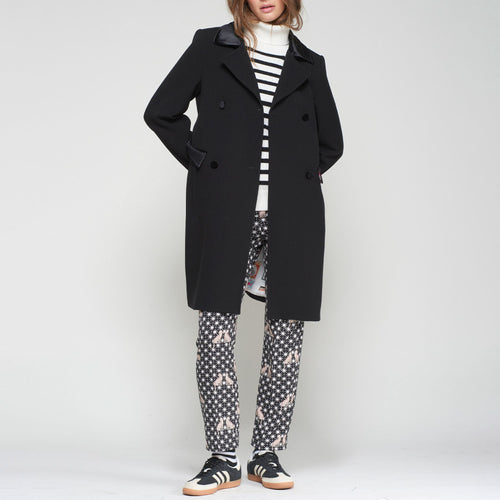 VILAGALLO Double Breasted Coat in Black