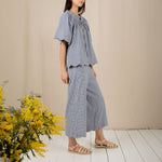 BONTE Aide Gingham Trousers in Navy