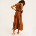 TINSELS Alex Paper Poplin Skirt in Pecan
