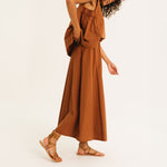 TINSELS Alex Paper Poplin Skirt in Pecan