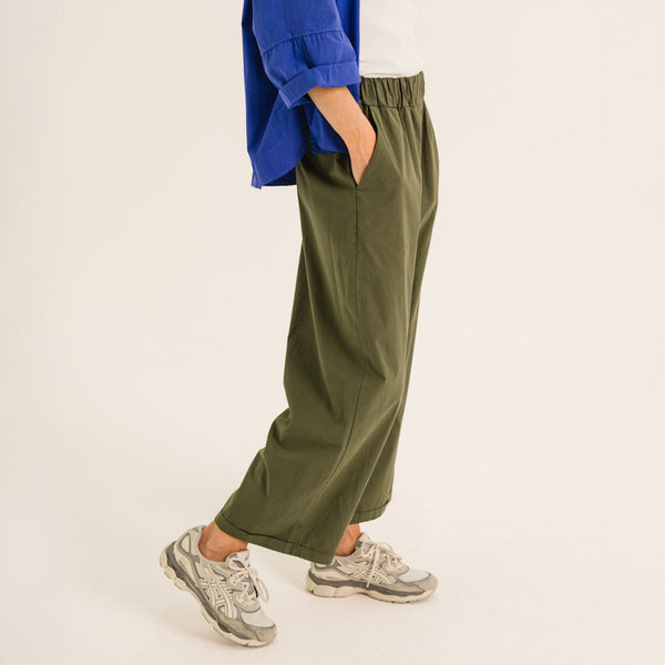 TINSELS Alistair Paper Poplin Wide Leg Trousers in Mousse