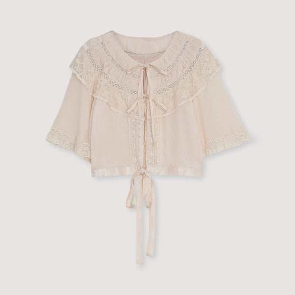 THE NEW SOCIETY Ammi Viscose Mix Blouse  in Pure Cloud