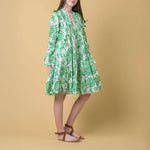 HANDPRINT DREAM APPAREL Lobster Dress in Runa Green